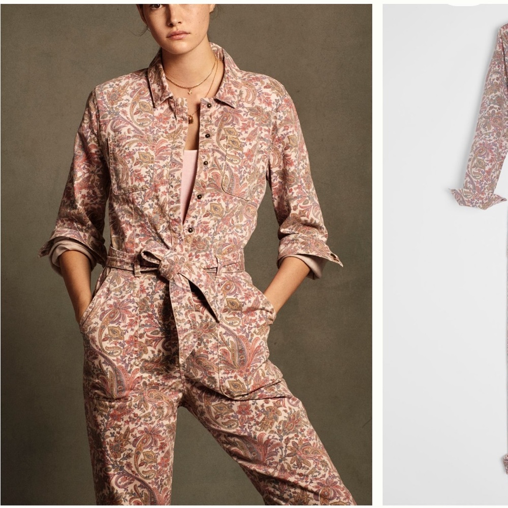 Anthropologie Paisley utility jumpsuit